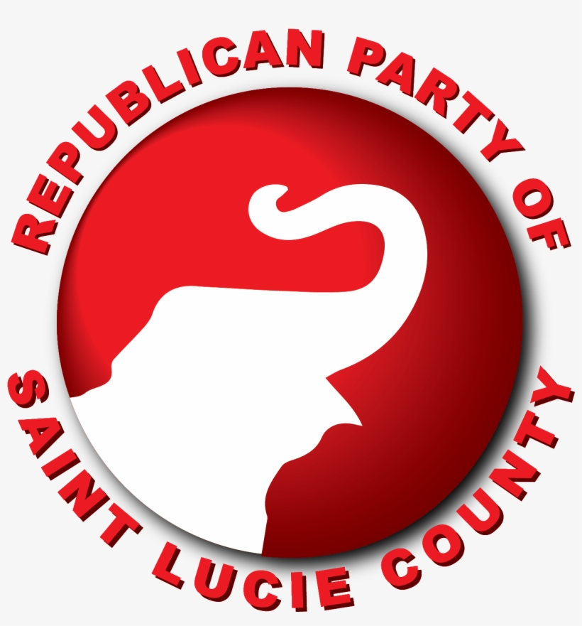 Elephant Head Logo Text W Gradient - St. Lucie County Republican Party, transparent png download