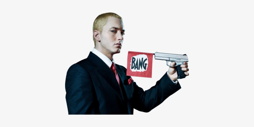 Is Eminem Rawcus Clip Black And White - Eminem With A Gun, transparent png download