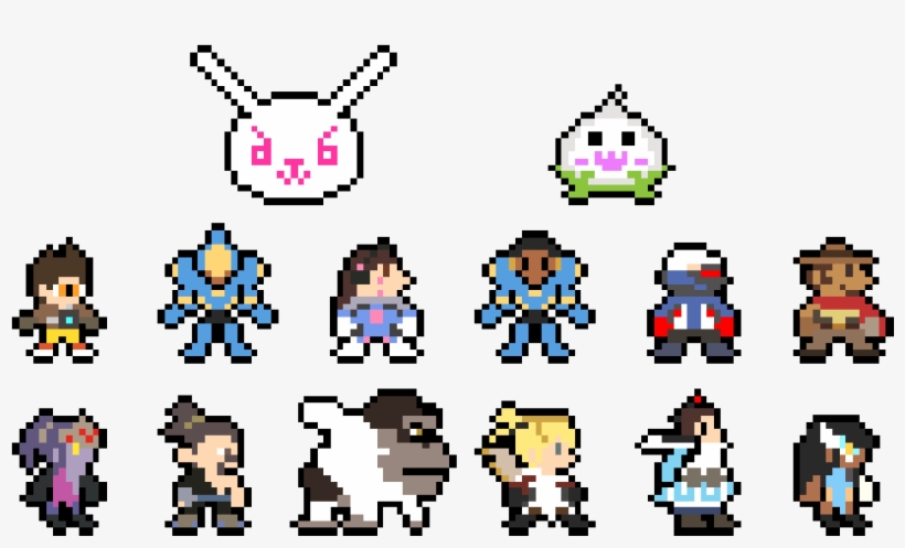Vector Library Library By Lightningstrike On Deviantart - 8 Bit Overwatch Characters, transparent png download