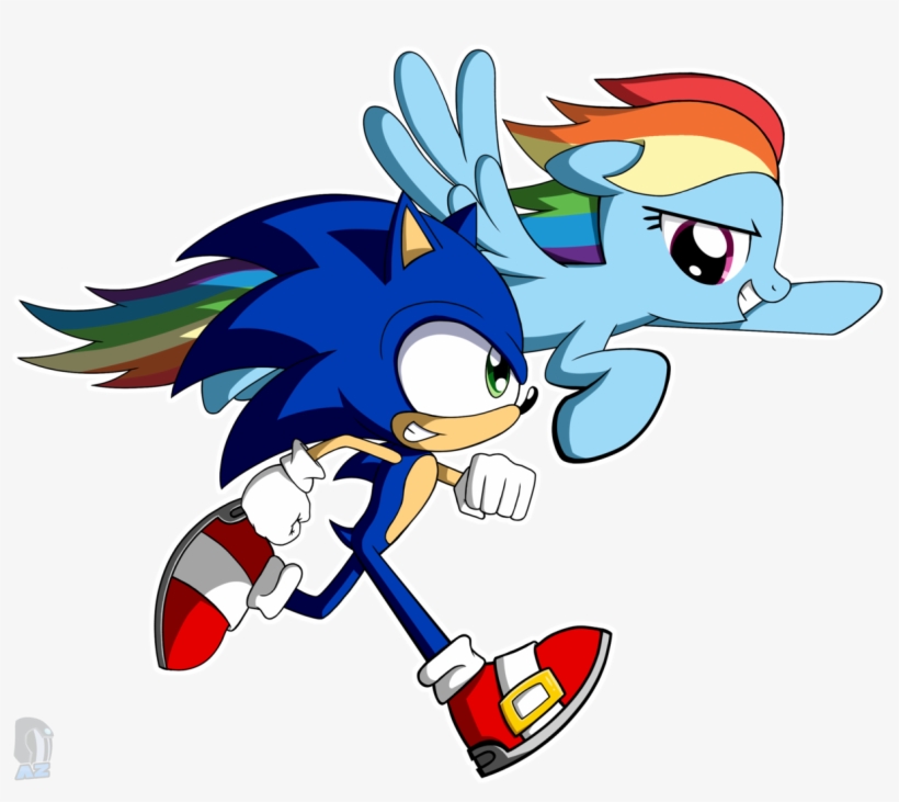 Az Derped Unicorn, Crossover, Rainbow Dash, Safe, Sonic - Sonic The Hedgehog, transparent png download