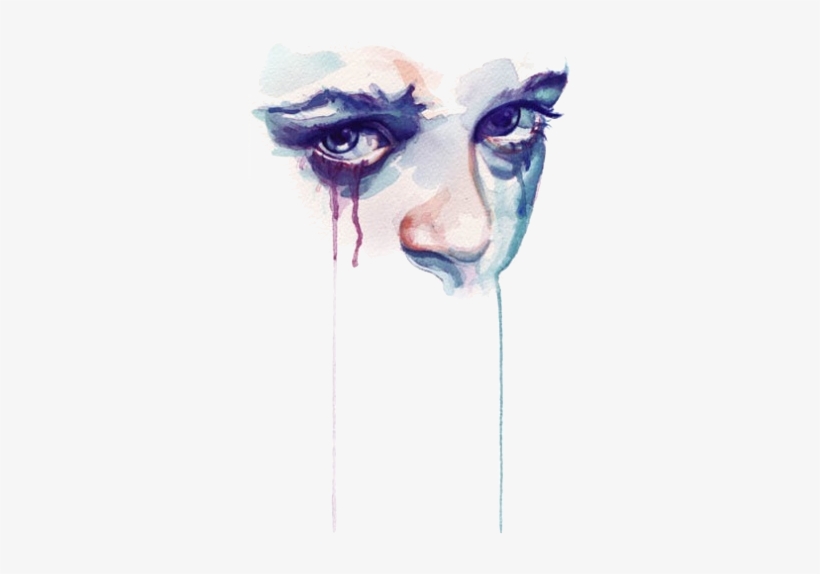 No One Agrees To What Is Right And What Is Wrong - Sad Watercolor, transparent png download