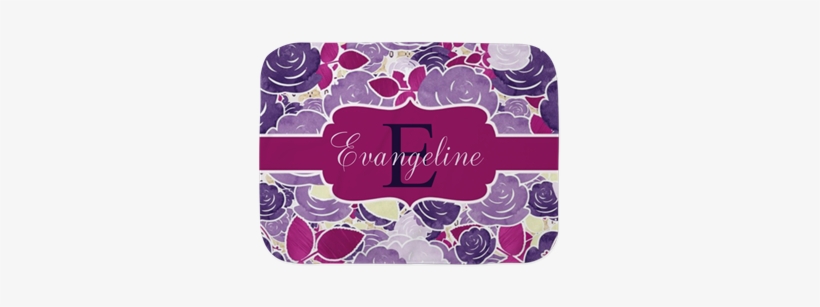 So Chic Trendy Monogram Gifts And More - Navy Blue Rose Monogram Throw Blanket, transparent png download