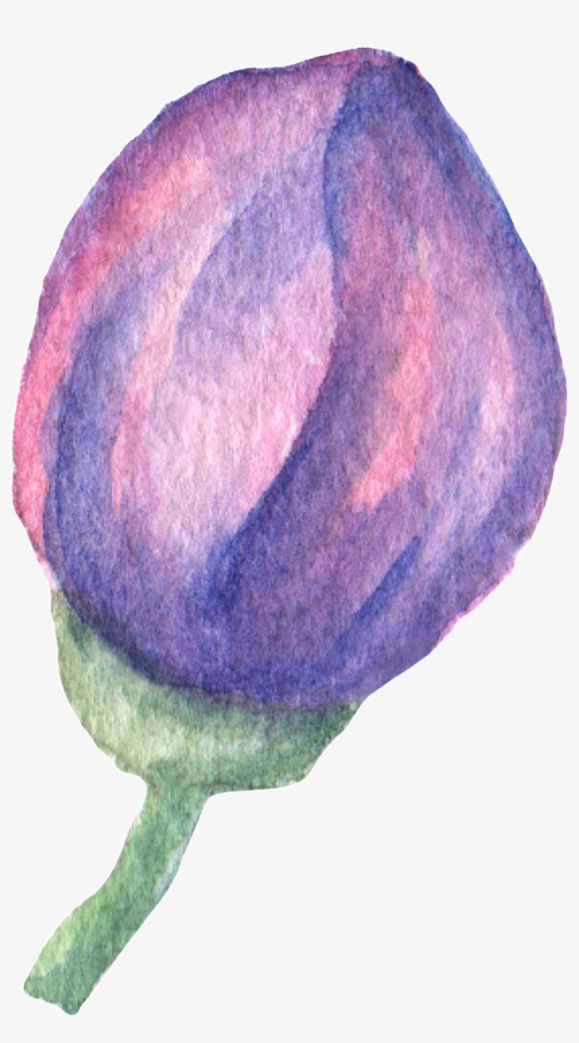 Hand Painted Purple Flowers Flowerbed Watercolor Transparent - Watercolor Painting, transparent png download