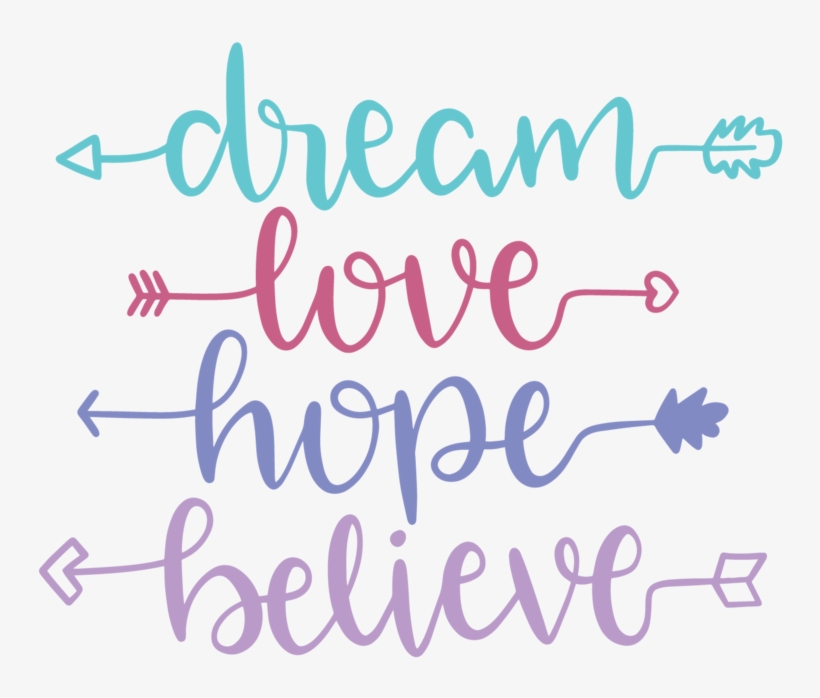 Pink Chalk Line Png - Dream Love Hope Believe, transparent png download