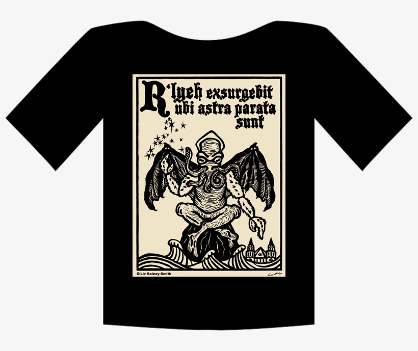 Cthulhu T - Cthulhu Woodcut, transparent png download
