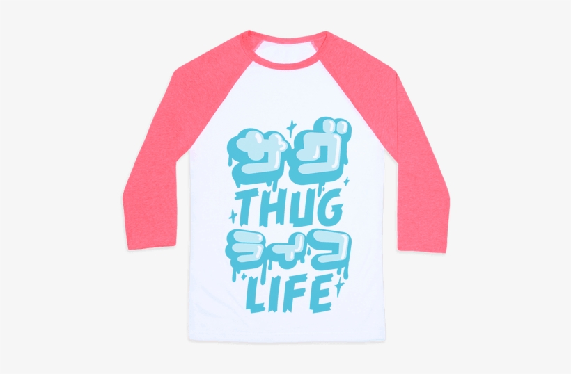 Thug Life Baseball Tee - Japanese Katakana T Shirt, transparent png download