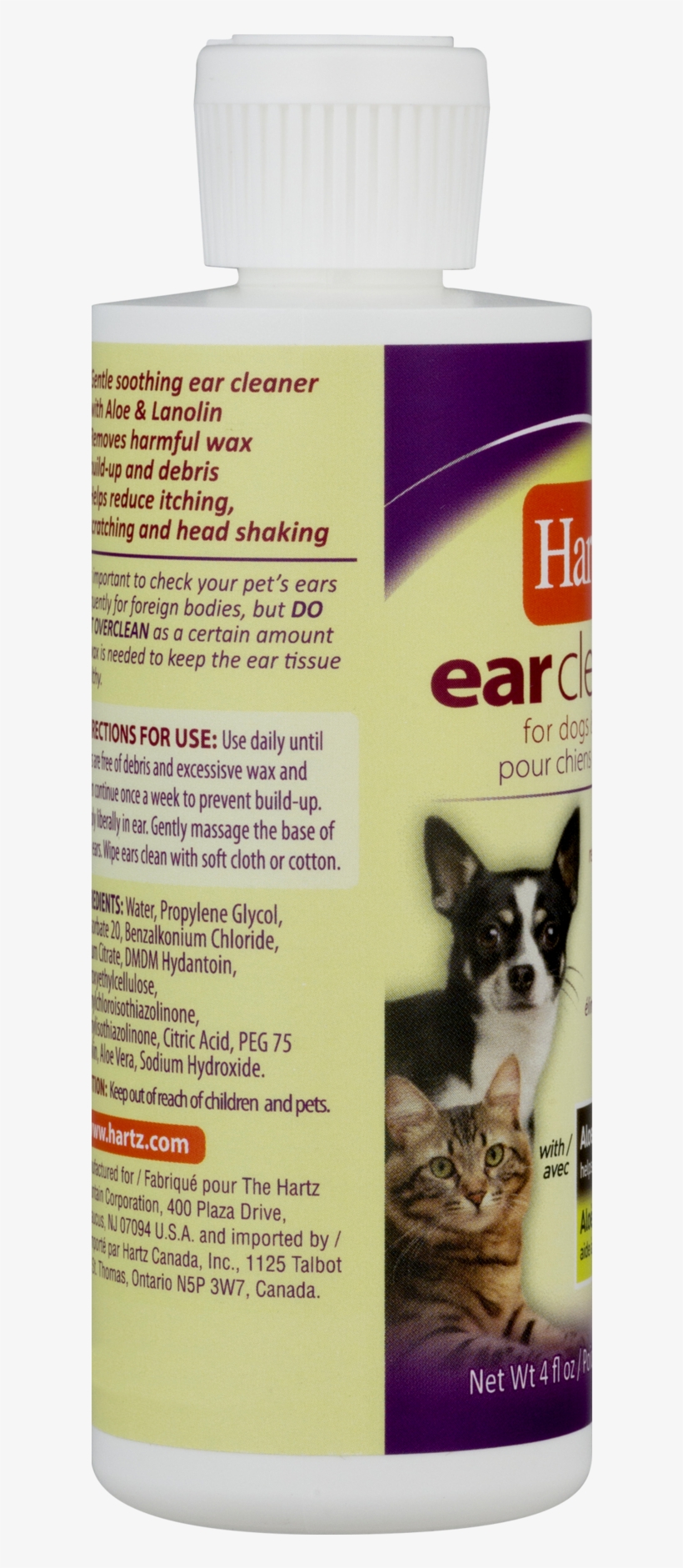 Hartz Ear Cleaner For Dogs & Cats With Aloe & Lanolin,, transparent png download