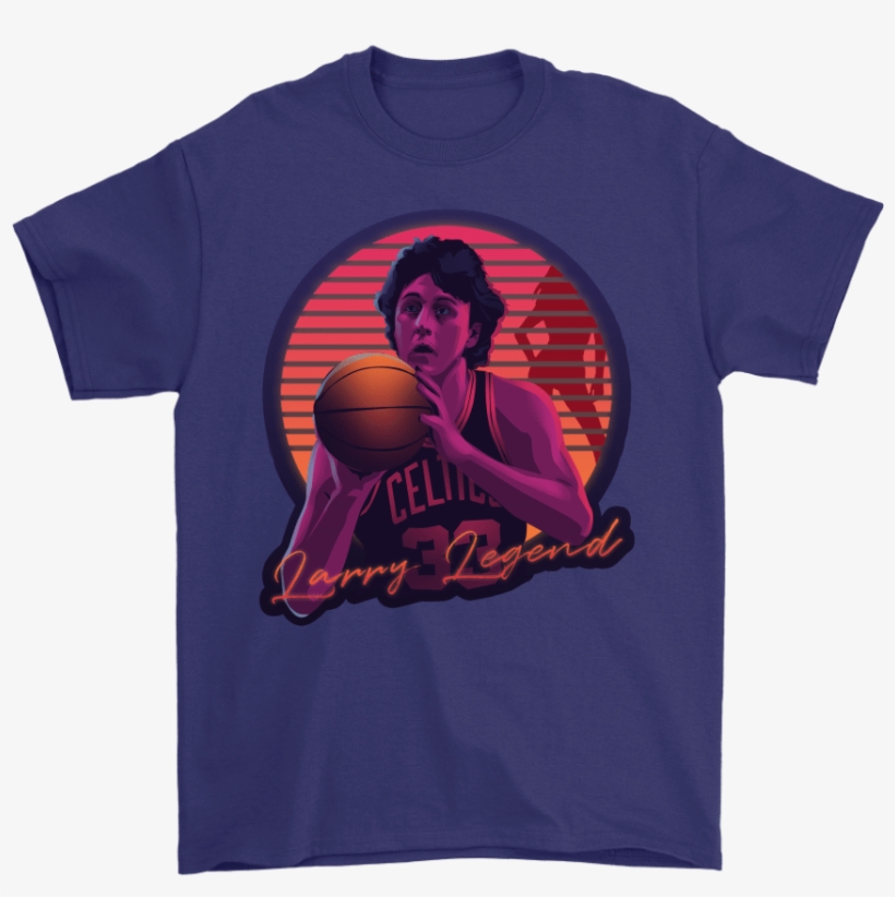 Gildan Mens T-shirt / Purple / S Retro Larry Bird Shirt - Shirt, transparent png download