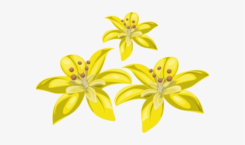 Three Yellow Flowers Png Image - Yellow Flowers Graphic Png, transparent png download