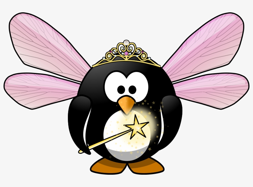 Tux, Animal, Bird, Cute, Crown, Elf, Fairy, Fairy Dust - Penguin Fairy, transparent png download