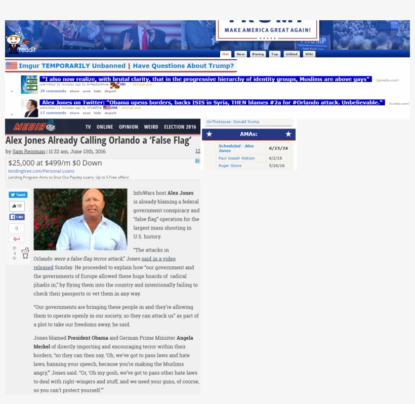 Conspiracy Theorist Alex Jones, Celebrated By R/the - Web Page, transparent png download