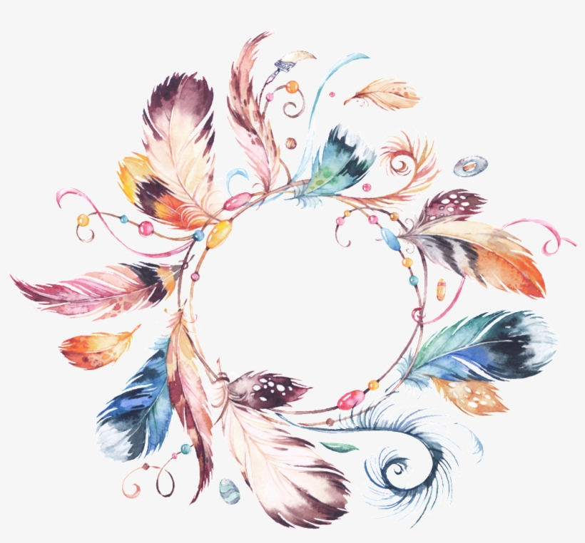 This Graphics Is Literary Feather Hand Painted Garland - Catch Dreams, transparent png download