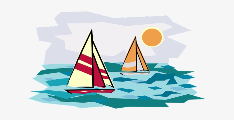 Holiday Sailboat Sunset Boating Sailing Va - Sailboat Clip Art, transparent png download