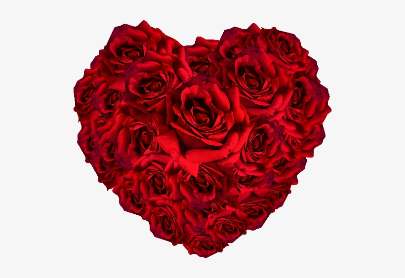 Red Roses Heart Png - Heart Made Of Roses, transparent png download
