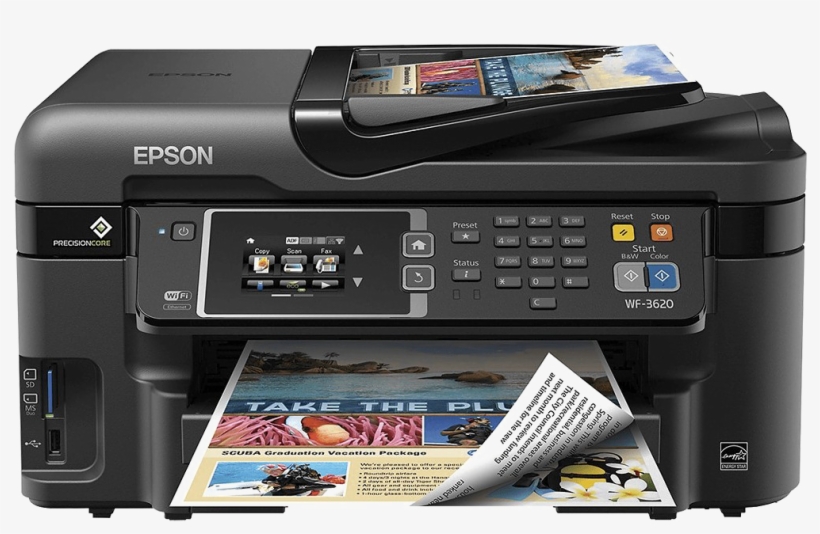 Laser Printer Png Free Download - Epson Wf3620, transparent png download