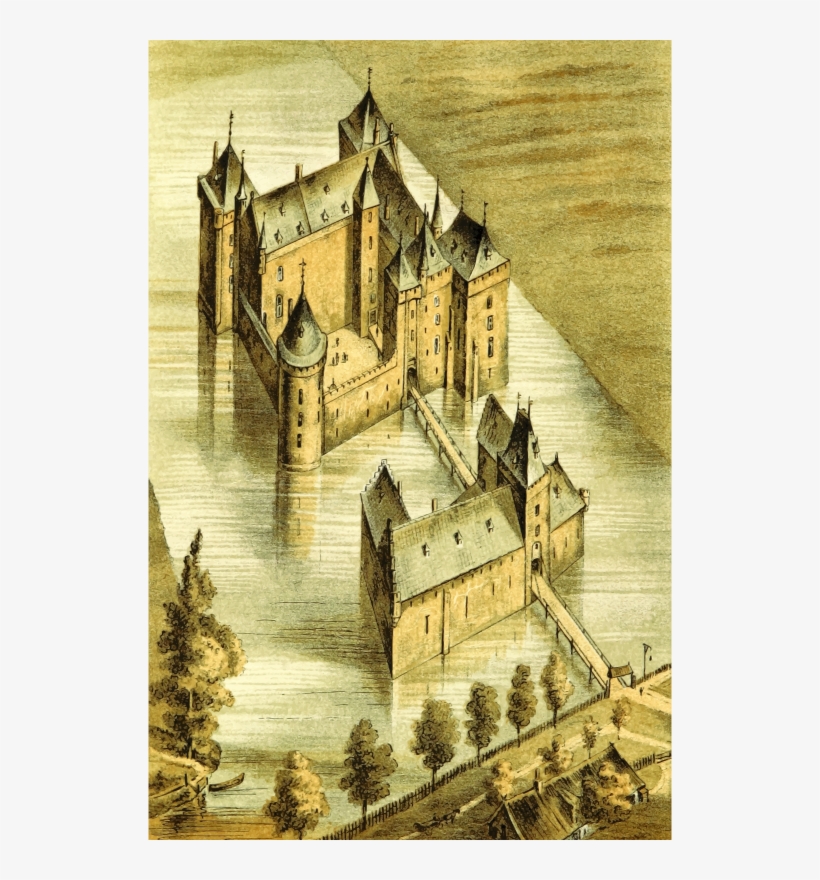 The Castle Is Strategically Located Close To Aelbertsberg, - Watercolor Painting, transparent png download