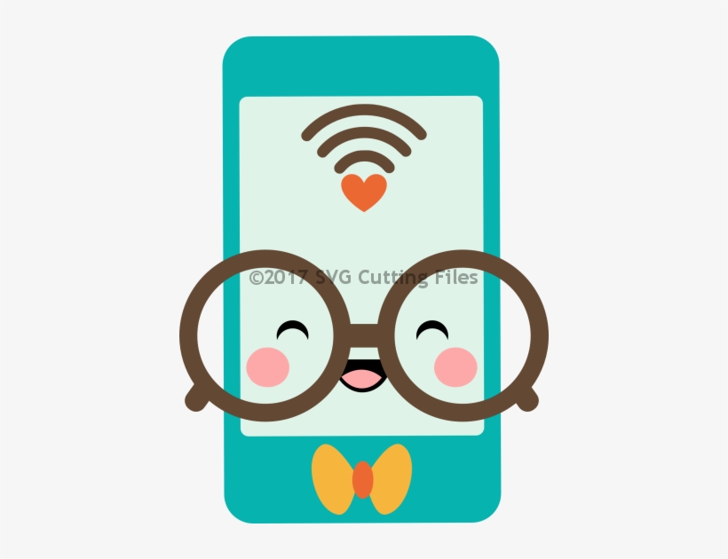 Png Royalty Free Download Nerdy Smart Phone - Phone Kawaii Clip Art, transparent png download