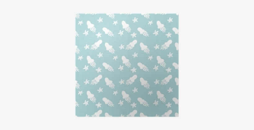 White Ocean Seamless Pattern On Blue Background In - Watercolor Painting, transparent png download
