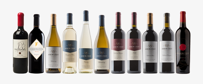 Wine Menus Arbor Crest - Lined Up Wine Bottles Png, transparent png download