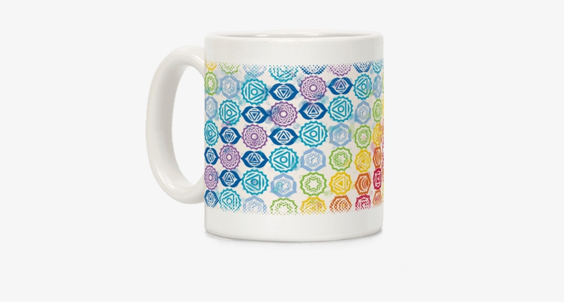 Watercolor Chakra Symbol Pattern Coffee Mug - Generic Watercolor Chakra Symbol Pattern White, transparent png download