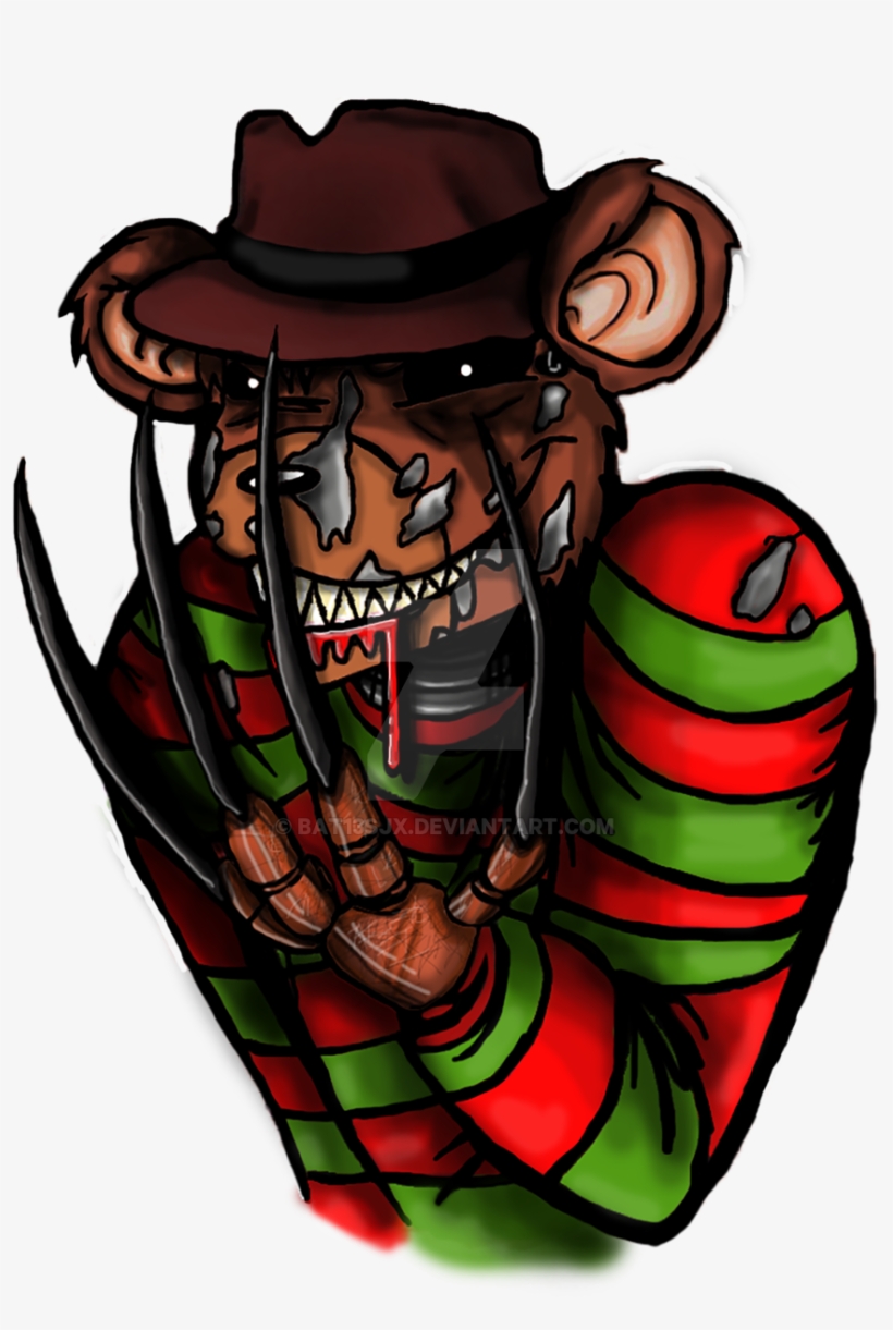 Freddy Fazbear As Freddy Krueger T Shirt Design By - Freddy Krueger Freddy Fazbear, transparent png download