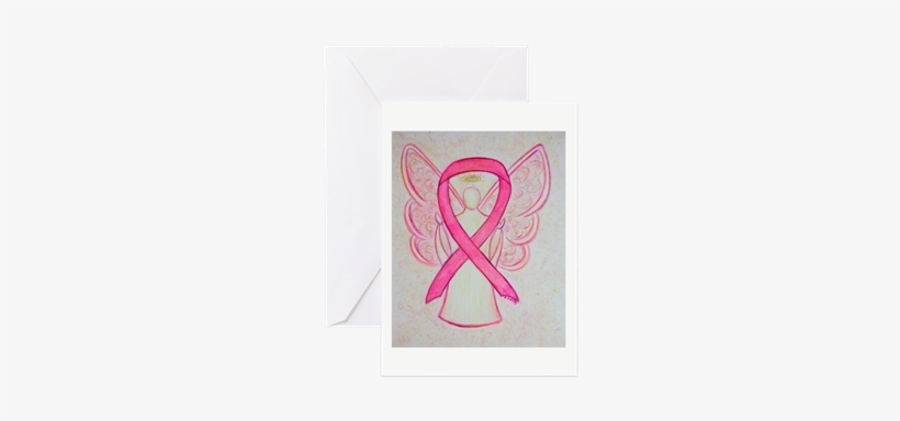 Pink Awareness Cancer Ribbon Angel Greeting Cards - Pink Awareness Ribbon Angel Custom Tote Bag, Adult, transparent png download