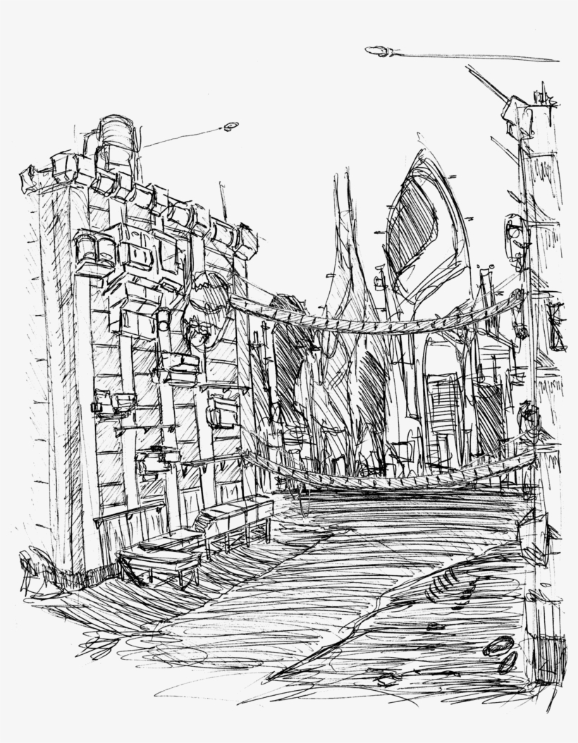 Bright Lights Dark Water - Drawing, transparent png download