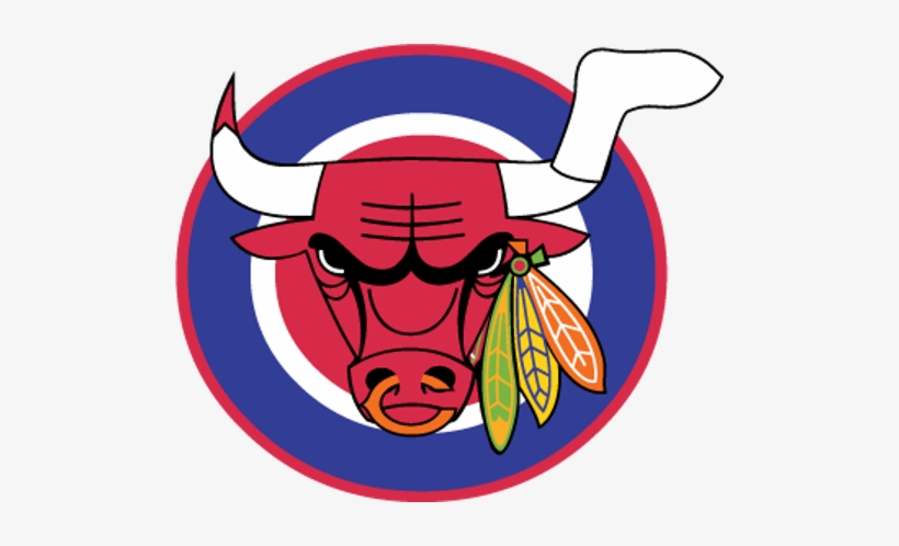 Combination Of Bulls, Blackhawks, Sox, Bears, And Cubs - Bears And Cubs Logo, transparent png download