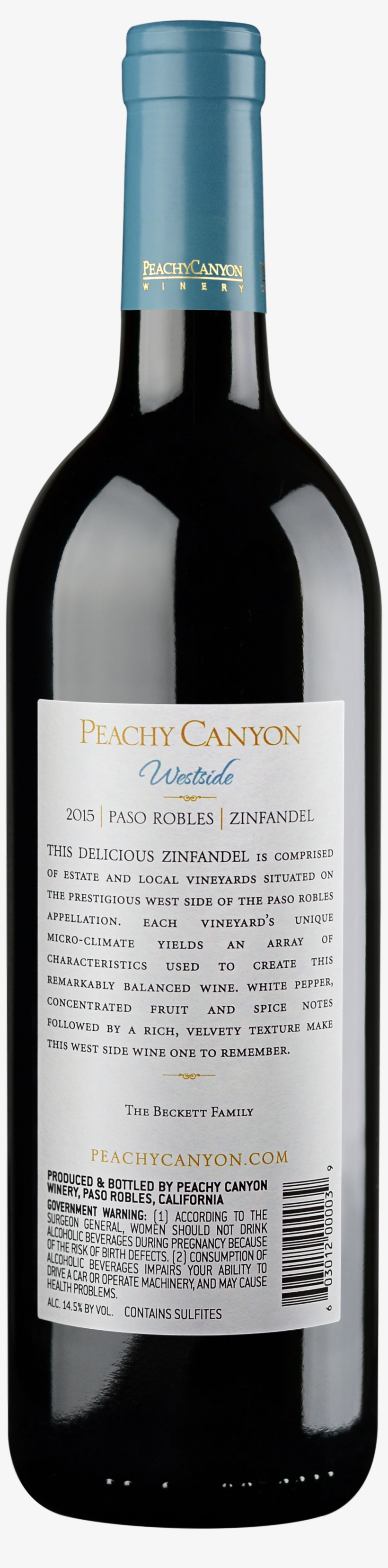Png Add'l Jpgs - Peachy Canyon Westside Zinfandel 2015, transparent png download