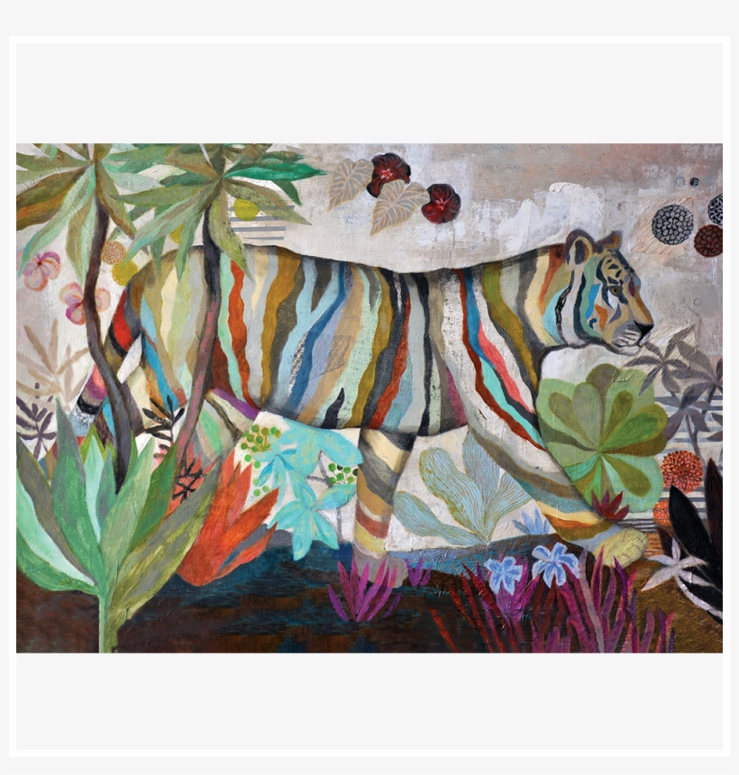 Rainbow Tiger Signed Fine Art Print, transparent png download