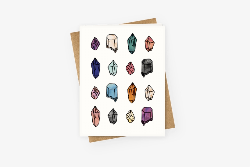 Watercolor Crystal Pattern Greeting Card - High Vibes, transparent png download