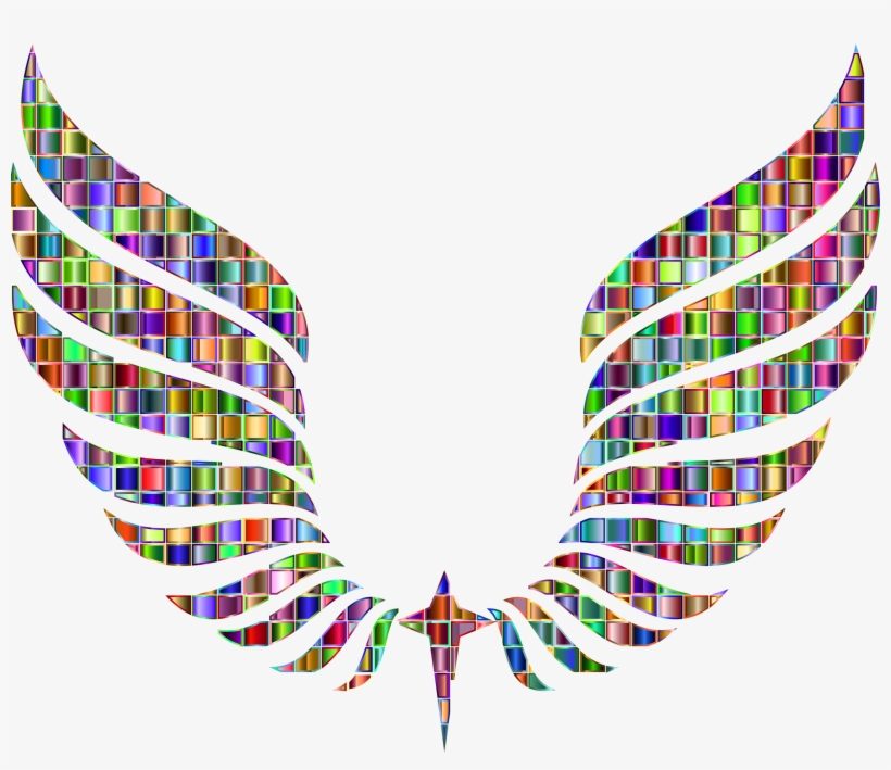 Svg Free Download Clipart Chromatic Mosaic Abstract - Wings Mosaic, transparent png download