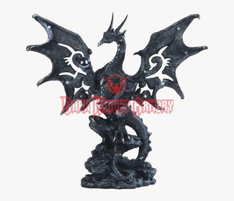 Black Dragon With Cut Out Wings Statue - Stealstreet Ss-g-71431 Black Dragon With Engraved Wings, transparent png download