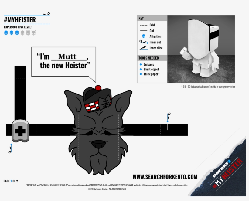 Fold Your Own Paperheister - Payday 2 #myheister Winner, transparent png download