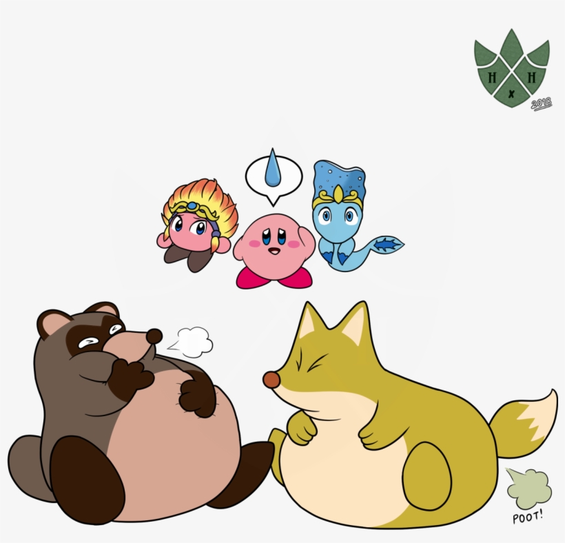Chubby Bois Pon & Con After Helping Themselves To King - Kirby Star Allies Pon And Con, transparent png download