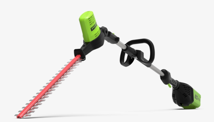 Greenworks 60v Long Reach Hedge Trimmer G60pht - Greenworks 60v Long Reach Hedge Cutter, transparent png download
