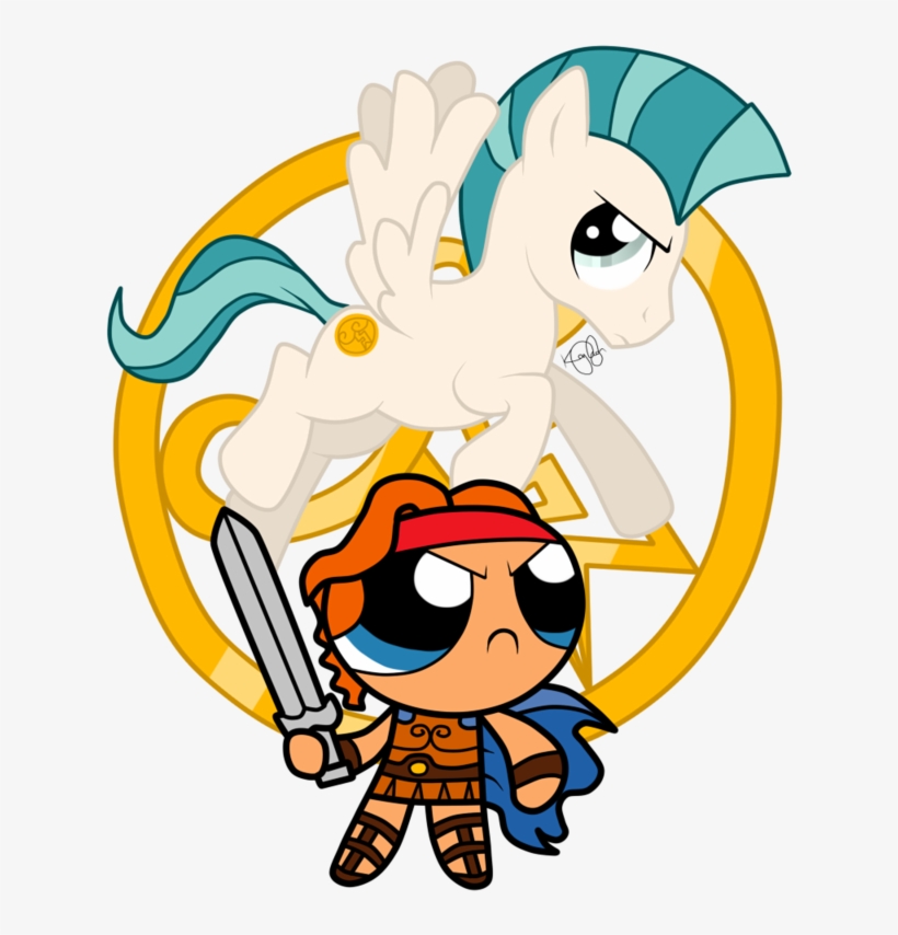 Hercules Pegasus Meet The Powerpuff Girls>>> It's A - Hercules With Pegasus, transparent png download