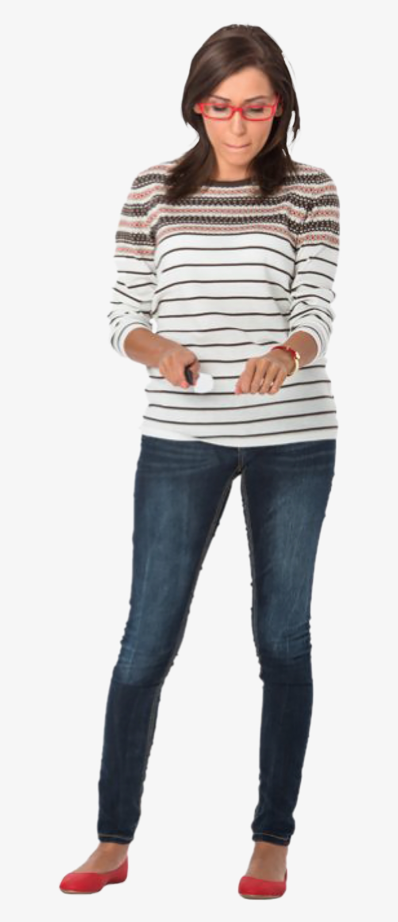 Woman Standing Cutting Woman Standing, People, Folk - Cardigan, transparent png download