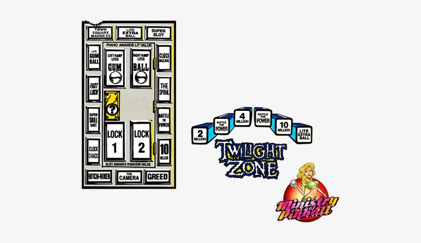 Twilight Zone Playfield Overlay - Pinball Flipper Bat Topper Mod For Twilight Zone (white, transparent png download