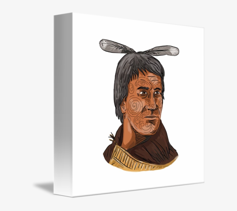 Chief Warrior Bust Watercolor By Aloysius Patrimonio - Watercolor Painting, transparent png download