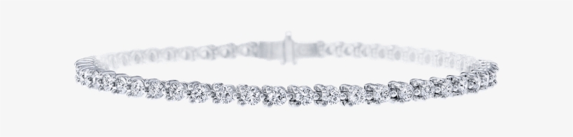 Round Brilliant Diamond Straightline Bracelet - Diamond Straight Line Bracelet, transparent png download