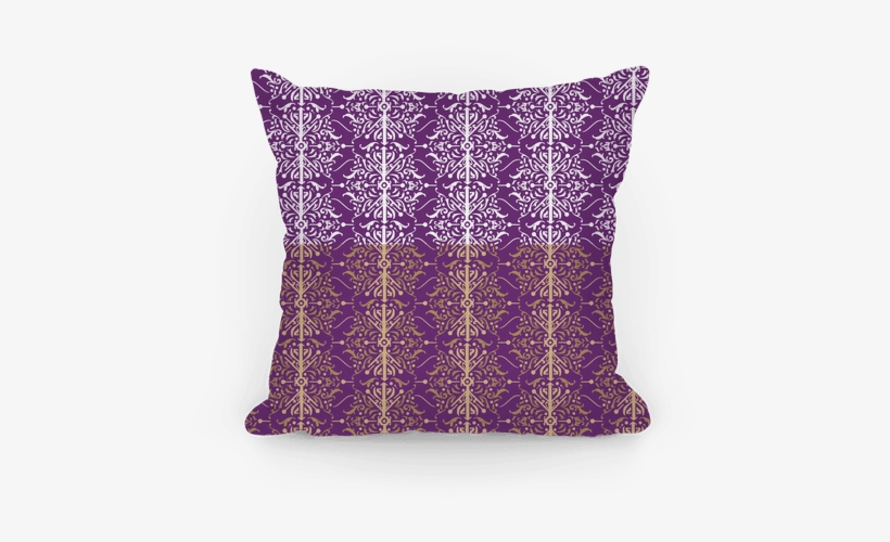 Purple And Gold Medieval Ombre Pattern Pillow - Throw Pillow, transparent png download