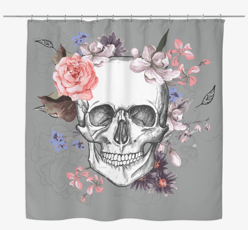 Garden Skull Shower Curtain - Garden Skull, transparent png download