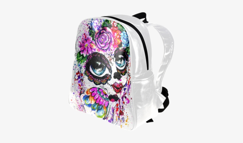 Psylocke Women's Leather Backpack With Sugar Skull - Sugar Girl In Flower Crown2 Large Tote Bag, Natural,, transparent png download