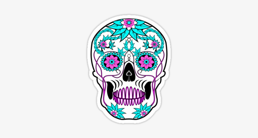 Now, I'm Only Going To Look At The Coloring And Embellishment - Cafepress Day Of The Dead Skull Stainless Water Bottle, transparent png download
