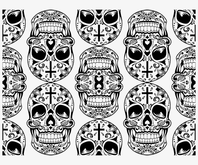 Sugarskull Purple-01 Queen Duvet, transparent png download