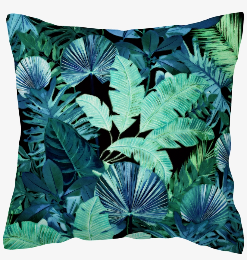 Tropical Leaf Dark - Cushion, transparent png download