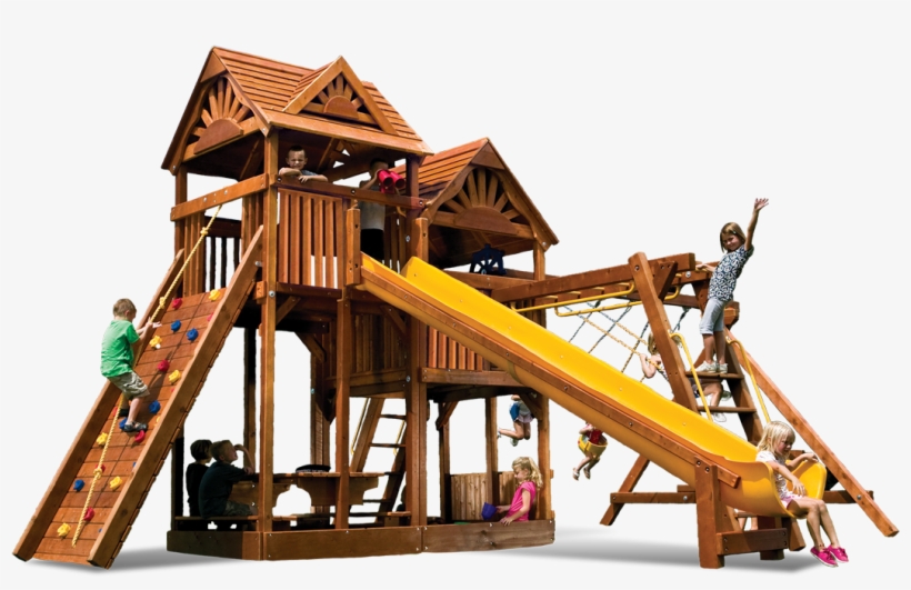 King Kong Clubhouse Pkg Iii Loaded W/ Wood Roofs - Playground, transparent png download