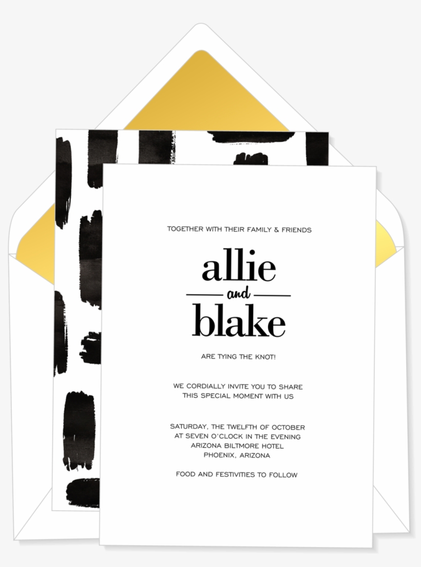 Brushstroke Pairs Wedding Invitation - Ron Ben Israel Cakes, transparent png download