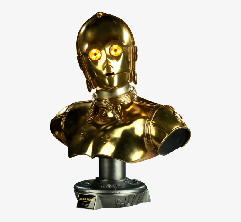 Star Wars C 3po Life Size Bust By Sideshow Collectibles - C3po Bust, transparent png download